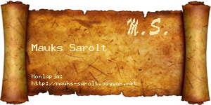 Mauks Sarolt névjegykártya